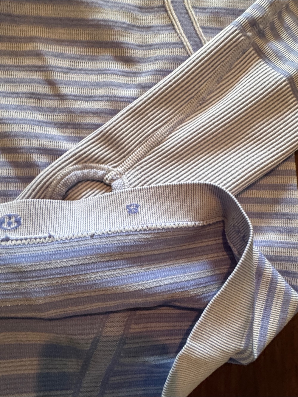 lululemon athletica Light Blue & White Striped Long Sleeve Top - Picture 4 of 5
